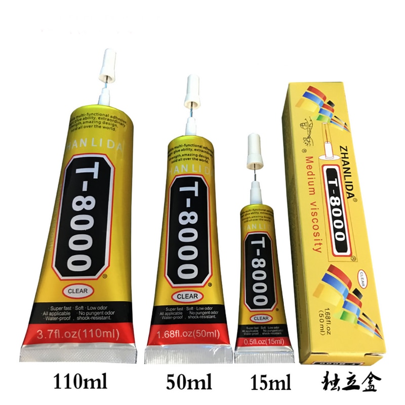 T8000 110 ML/50 ML/15 ML Super strass colle adhésif pour bijoux artisanat téléphone LCD cadre pare-chocs T-8000 bricolage outil