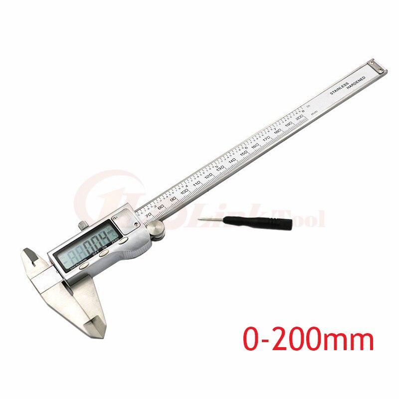 8" 200mm Digital Caliper Stainless Steel Digital LCD Caliper Vernier Caliper with Retail+Box