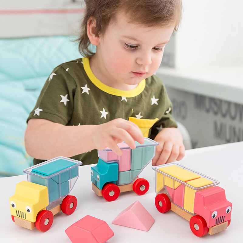 Puzzelspellen creativiteit houten blok auto grappige spellen voor kinderen 48 uitdaging met oplossing interactief iq-trainingsspeelgoed