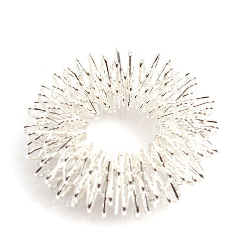 Anillo sensorial antiestrés para niños, juguete para aliviar el estrés, con manecillas de primavera, antiautismo y acupresión, 5 uds.: 5pcs Silver