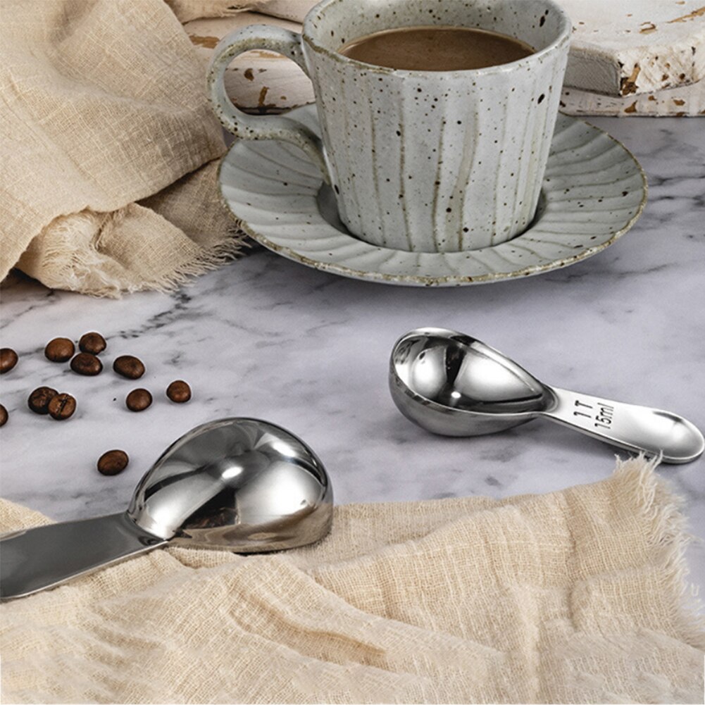 15/30ml Stainless Steel Protein Coffee Powder Spoon Measure Scoop Melon Baller Scoop Kitchen Tools Soup Sugar Dessert Spoon