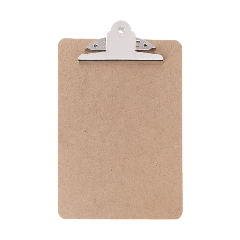 Portable A4/A5 Wooden Writing Clip Board File Hardboard with Batterfly Clip for Office School Stationery Supplies: Yellow