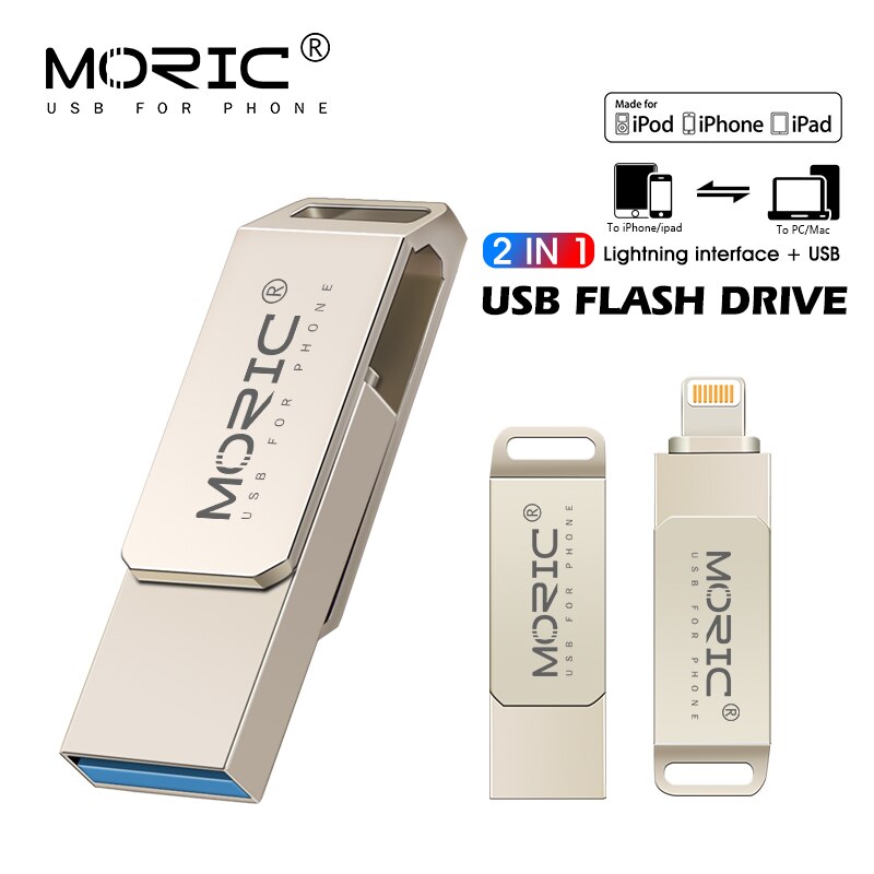 Ios Flash Drive 128Gb Voor Iphone Ipad Photostick Usb 3.0 Pen Drive 64Gb 32Gb 256Gb Usb C Flash Usb