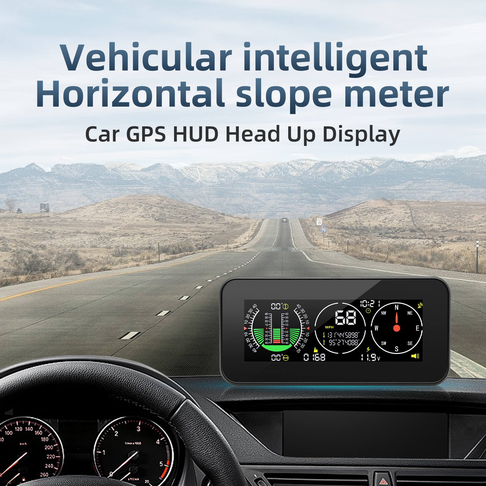 Car Speed Slope Meter Intlligent Inclinometer M50 M60 Off-road 4X4 Compass GPS Speedometer Tilt Pitch Angle On-board Computer