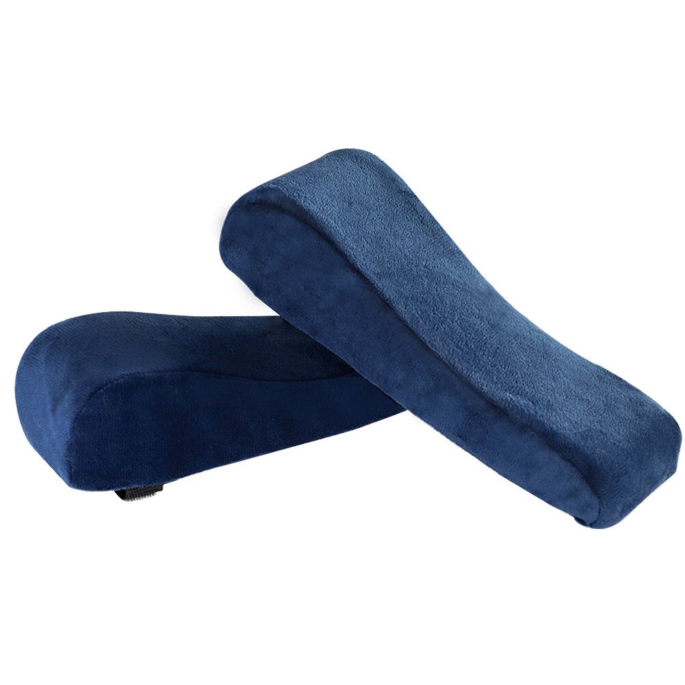 2 st anti-halk kontorsunderarmar armbågskuddar elastiskt band stol armstödsdyna avlastning tryck minnesskum hem ergonomisk universal: Marinblå