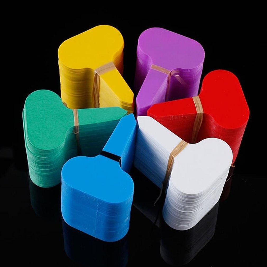 100Pcs Plastic T-type Garden Tags Ornaments Plant Flower Label Nursery Thick Tag Markers for Plants Garden Decoration