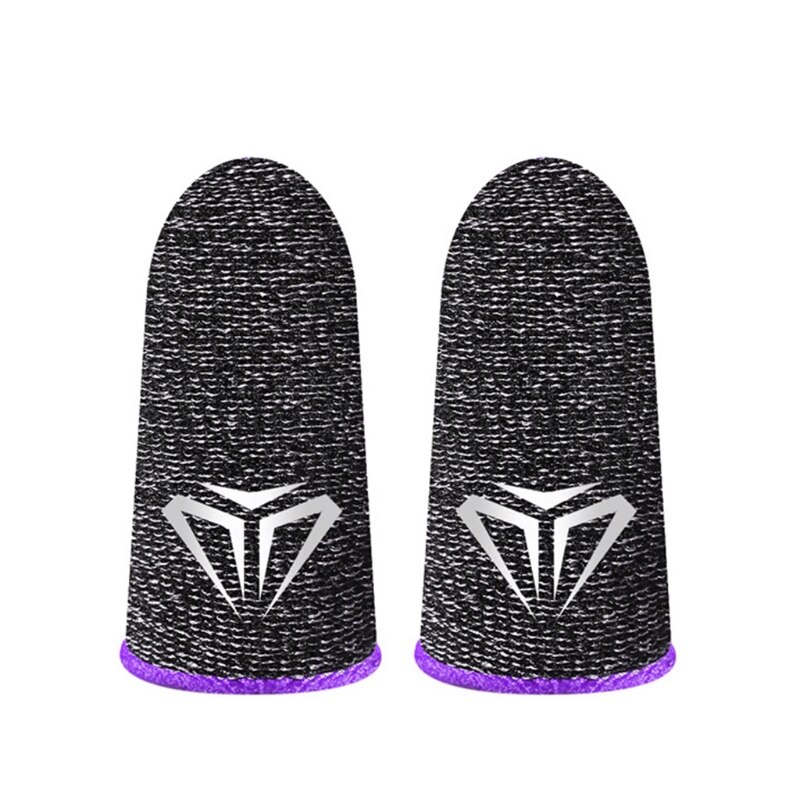 Funda para el dedo para Gaming, a prueba de sudor, guantes transpirables para los dedos, para juegos móviles, pantalla táctil: Purple