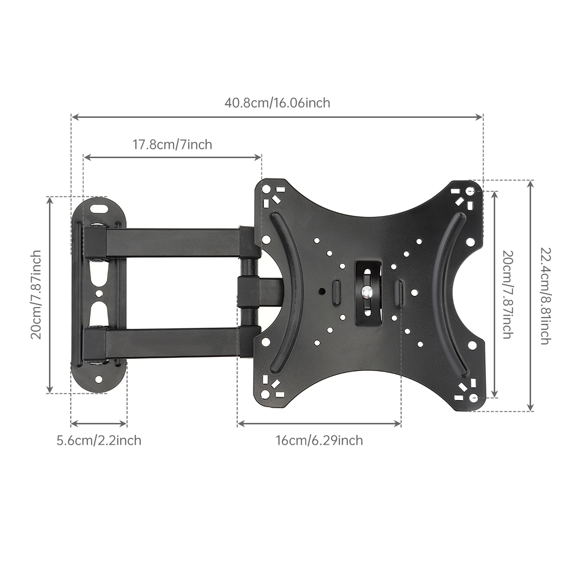 18KG réglable 14 - 42 pouces TV Support de montage mural écran plat TV Support de cadre 15 degrés inclinaison pour LCD moniteur LED plat Pan