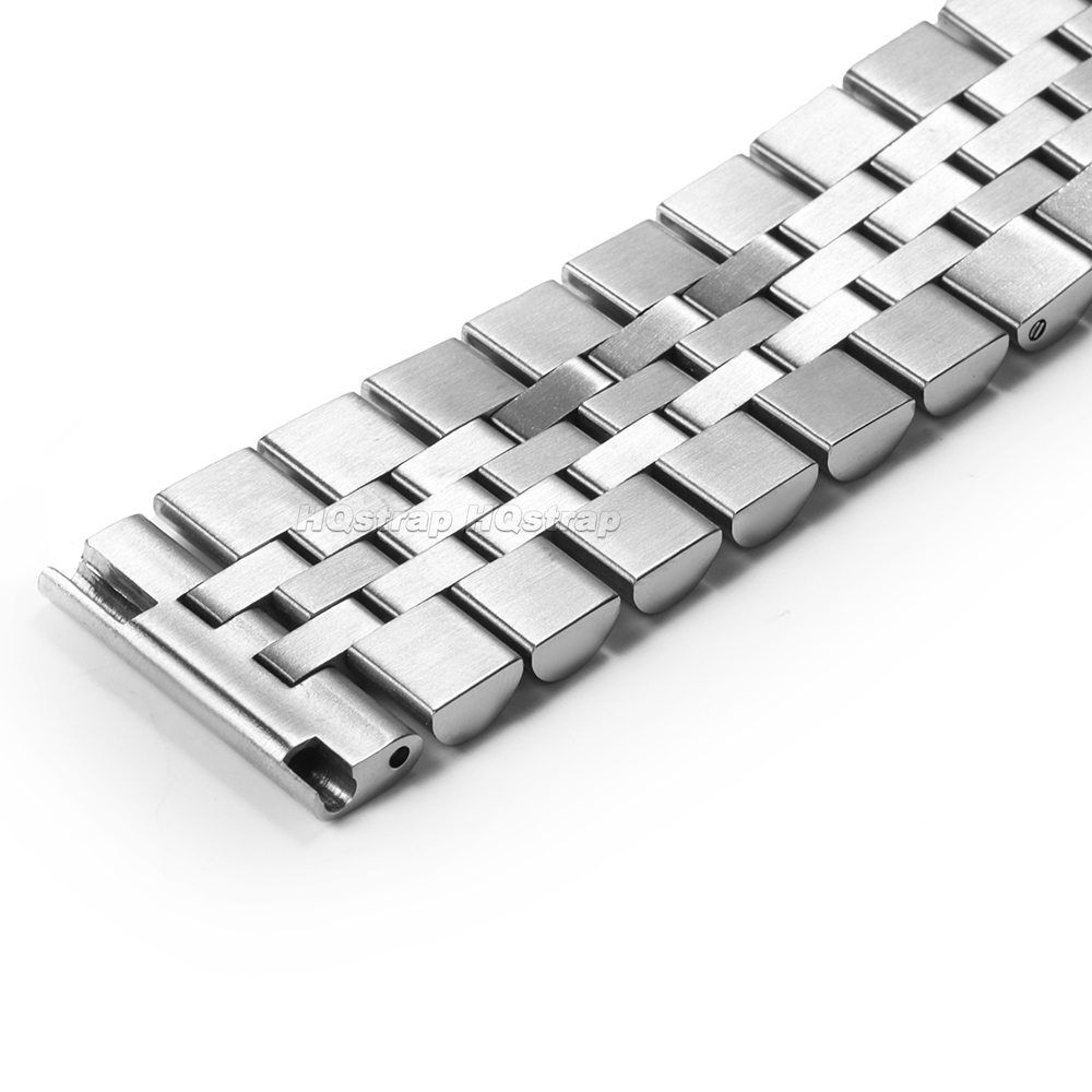Correa de acero inoxidable de extremo recto para Jubilee SKX007/009, correa de reloj de Metal de 18mm, 19mm, 20mm, 21mm, 22mm, 23mm y 24mm