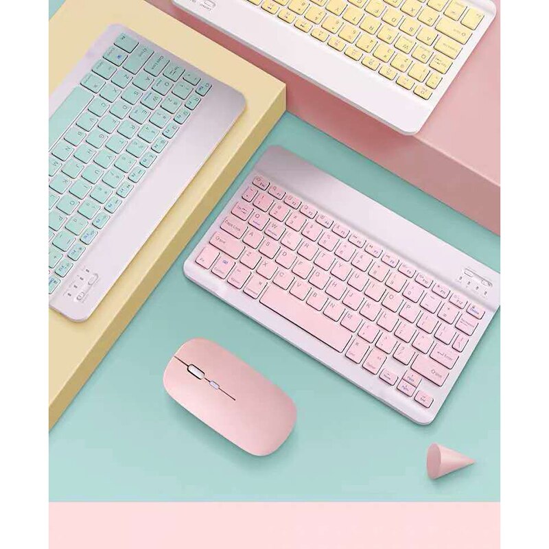 SeenDa-teclado y ratón inalámbricos Combo, 2,4G, ultrafino, para ordenador Windows, Bluetooth, para Ipad