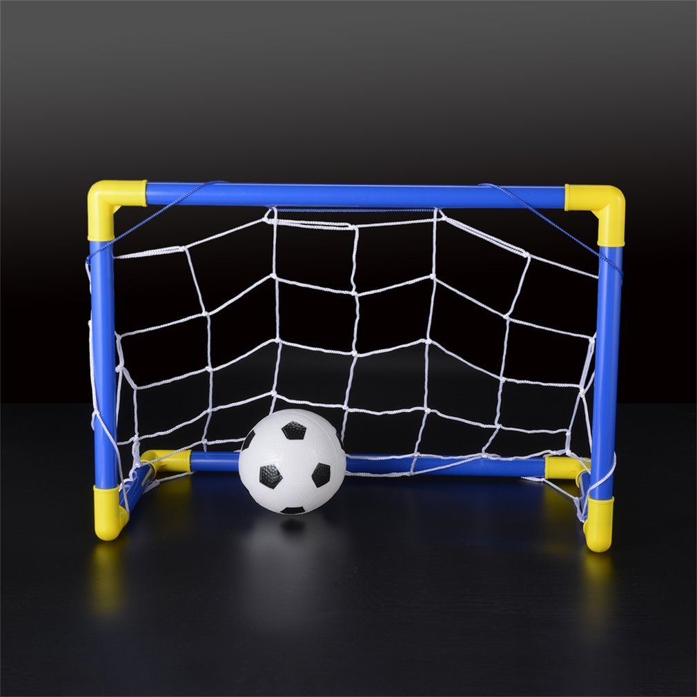 Opvouwbare Mini Voetbal voetbal Doelpaal Netto Set met Pomp Kids Sport Indoor Outdoor Games Speelgoed Kind Plastic