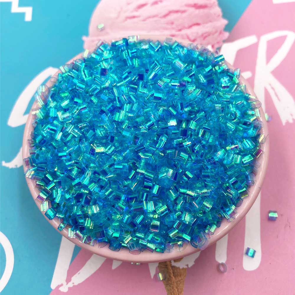 10G Kleurrijke Mini Zachte Buis Kralen Levert Diy Sprinkles Voor Slime Vullen 3Cm Spacer Kralen Voor Sieraden Maken accessoires: blue