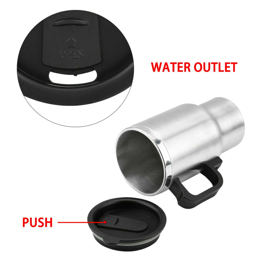 12V 500ml Electric In-car Stainless Steel Travel Heating Cup Car Cup Mug Universal for most car cup holders Auto Accessories