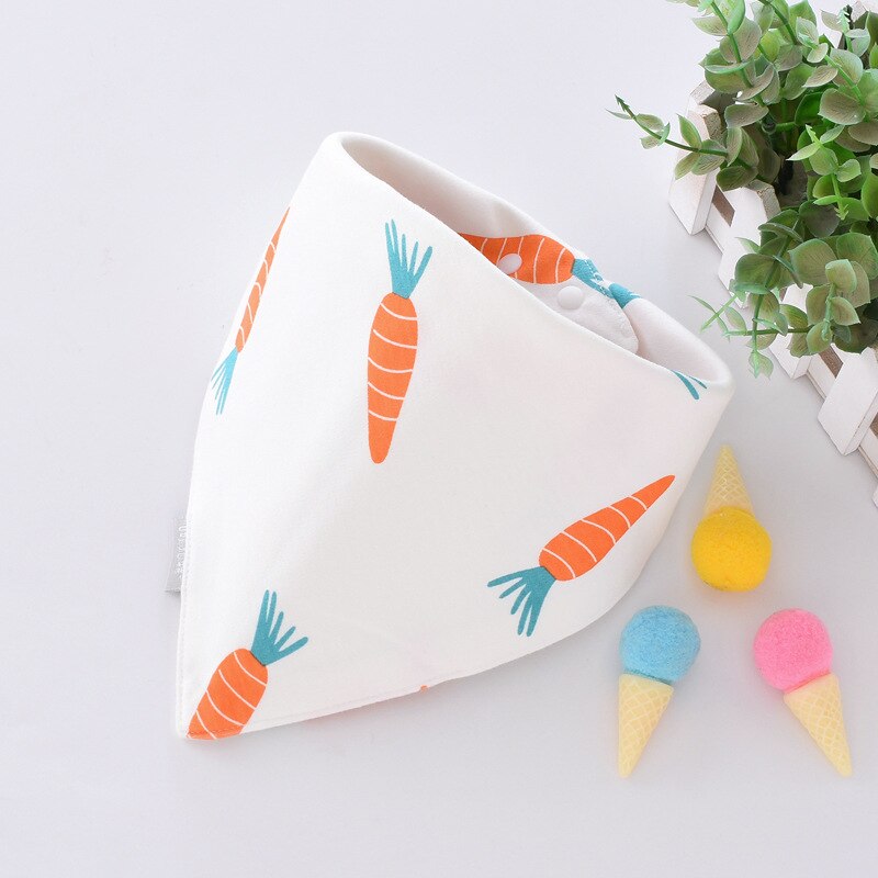 Baby Driehoek Slabbetjes Katoen Slabbetjes Cartoon Baby Speeksel Handdoek Feeding Schort Bandana Herbruikbare Doek Doekjes: WHT073J
