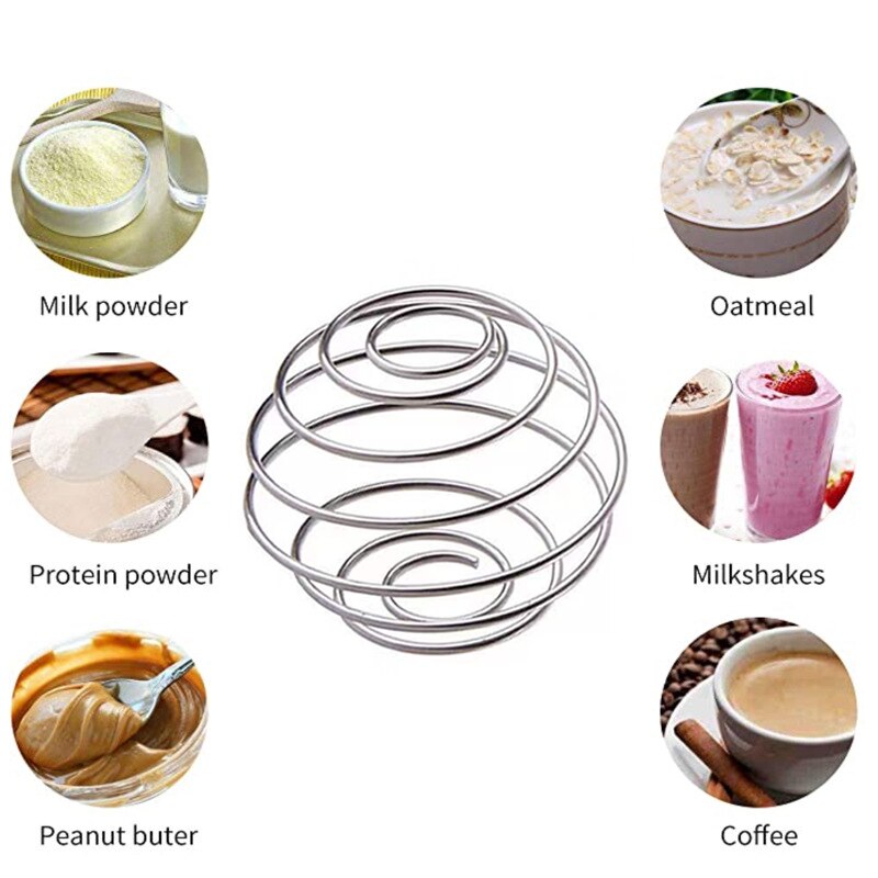 Rostfritt stål boll mixed shaker protein fitness vattenflaska juice mjölk mixer multifunktion shaker ball drink gadget