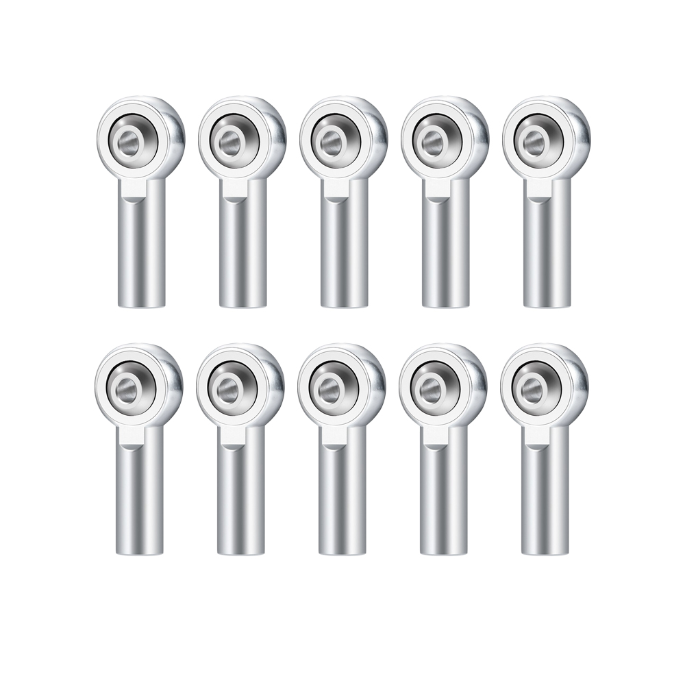 10 Uds M2 enlace tirante extremo Metal Universal junta cabeza de bola hebilla dirección varilla de empuje extremo de varilla de amarre Mini bielas para barcos RC: Plata