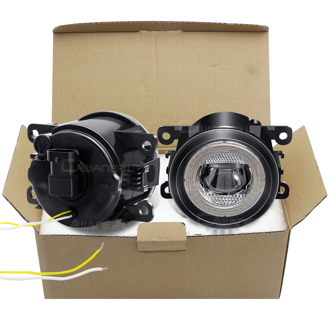 2 Pieces Angel Eye Fog Light Assembly Car LED Fog Lamp + DRL + Turn Light 30W 8000LM 12V For Jeep Renegade Compass Cherokee