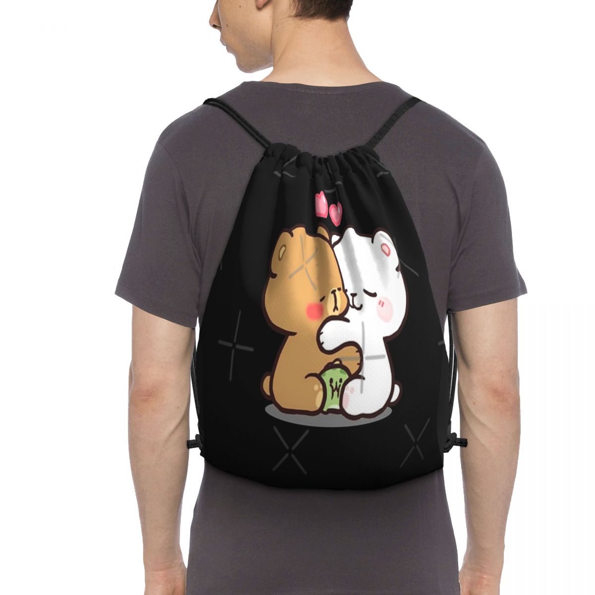 Milch Und Mokka Bären Klassische Rucksäcke Kordelzug Taschen Sport Taschen Rucksack Mann Rucksack Kleinen Rucksack