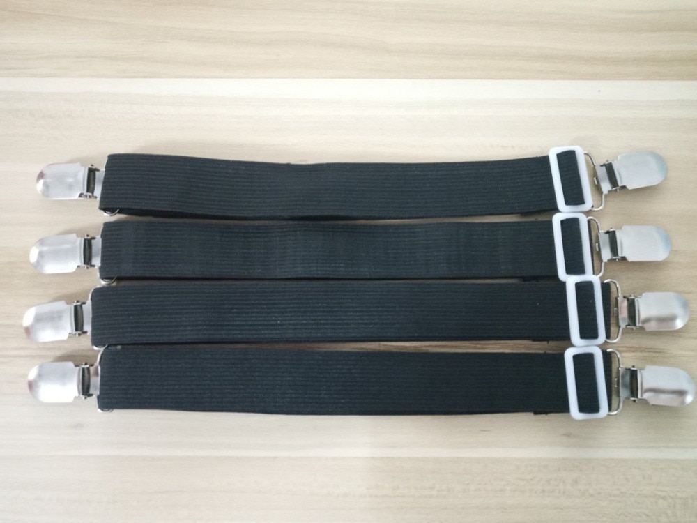 4pcs Adjustable Elastic Bed Sheet Mattress Cover Corner Holder Clip Fasteners Straps Grippers Suspender Cord Hook Loop Clasps