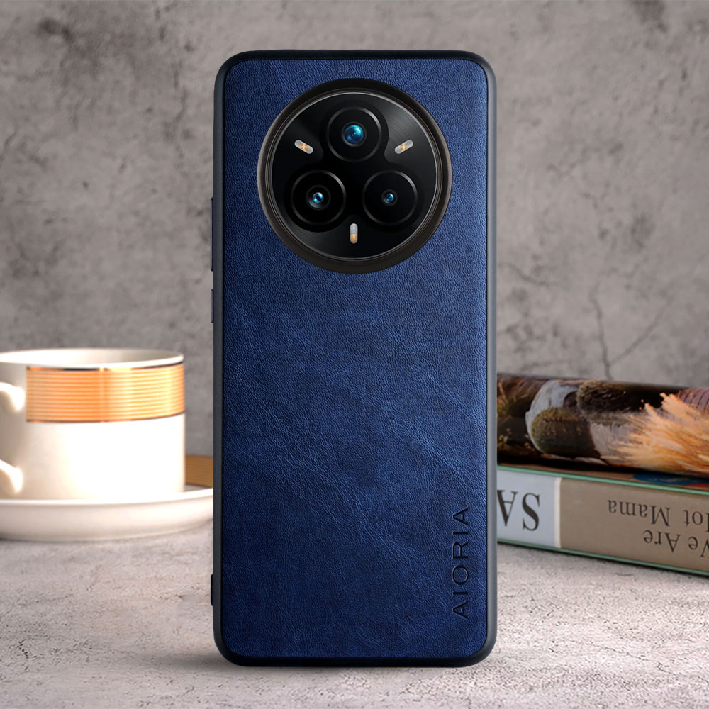 Etui til oppo realme 14 pro plus realme 13 pro plus 5g 4g coque luksuriøst vintage lædercover fundas til realme 14 pro etui: Blå / Rige 13+