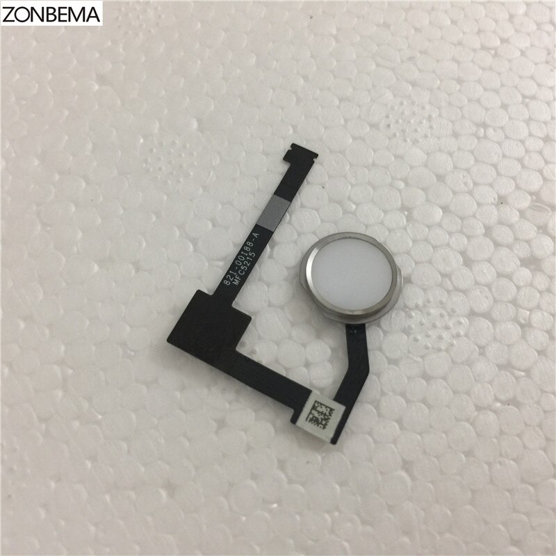 ZONBEMA Home button with Flex Cable Ribbon assembly+Rubber For iPad Air 2 Air2 6 A1567 A1566 Replacement Part: White