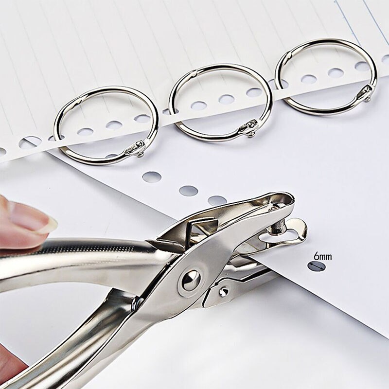 LMDZ 1 Pcs Metalen Enkele Perforator Hand Papier Punch Een Gat Scrapbooking Tang Ponsen 6mm Cirkel Kaart Cut punch