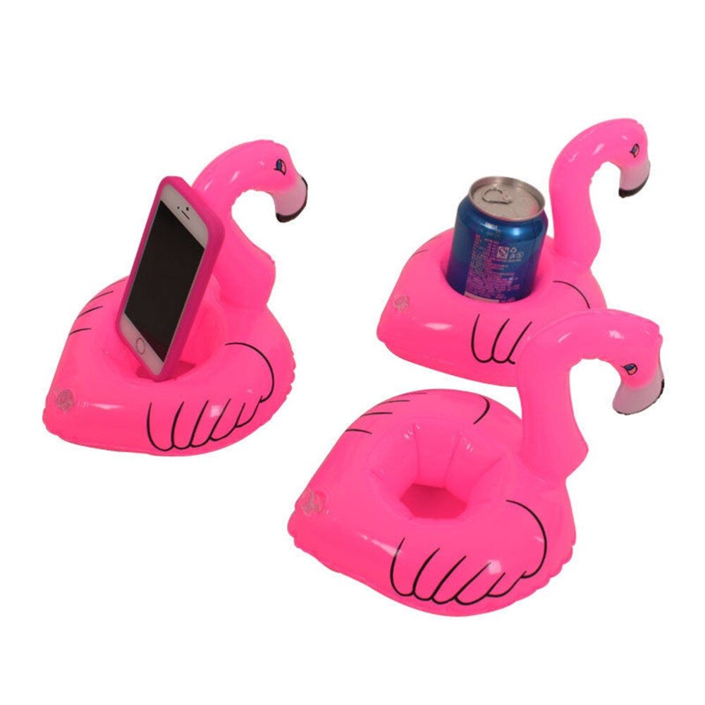 Mini flamenco flotador de piscina para niños, 5 piezas, soporte para bebidas, inflable, para playa,