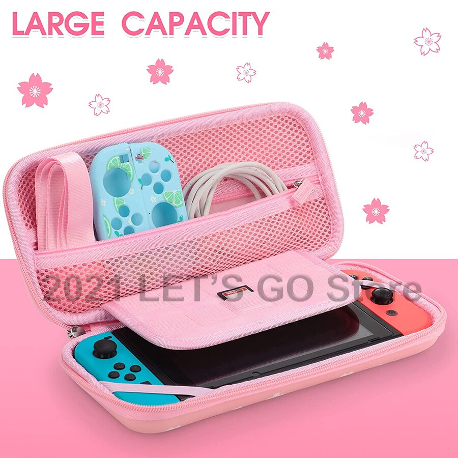 Custodia a tracolla portatile a tracolla Sakura rosa per Nintendo Switch per accessori Console Nintendo Switch / OLED / Lite