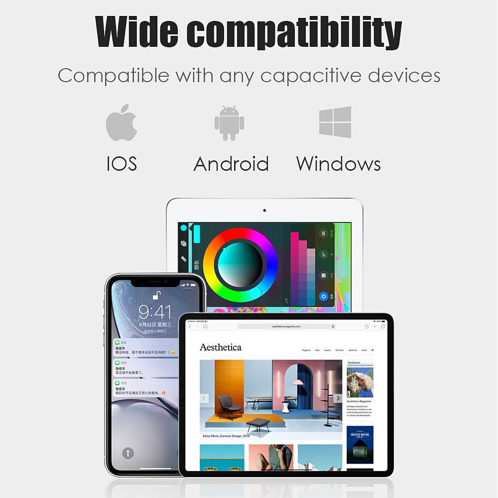 Actieve styluspen voor capacitief touchscreen voor samsung xiaomi huawei ipad tablet telefoons ios android potlood om te tekenen