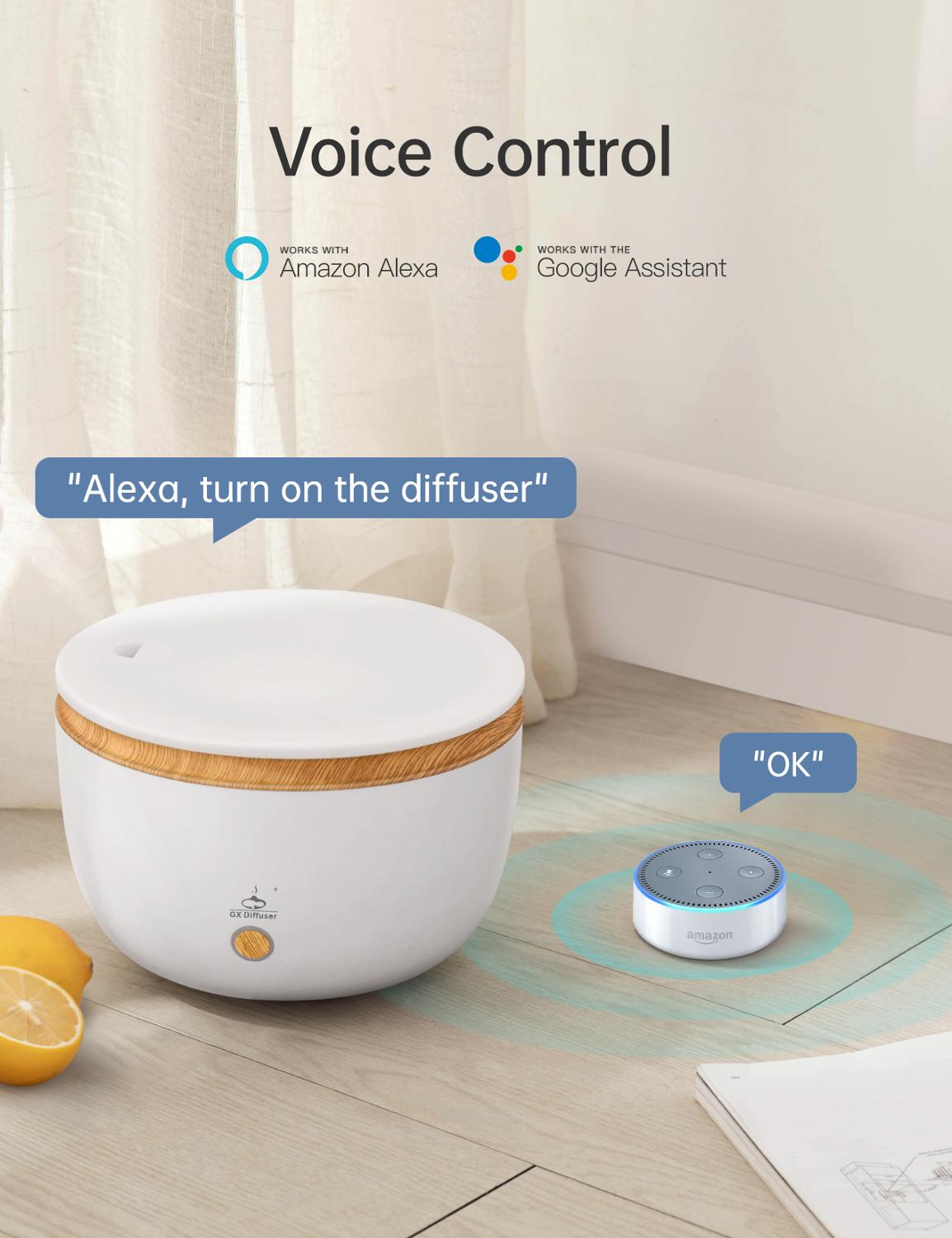 Gxdyfuzor inteligentny dyfuzor olejków eterycznych 500ML Alexa rozpylacz zapachów ultradźwiękowy nawilżacz powietrza WiFi kontrola aplikacji rozpylacz zapachów