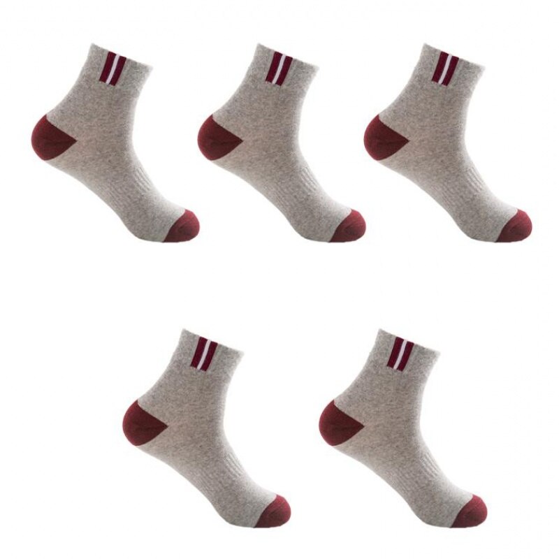10 sztuk = 5 par skarpety męskie krótkie skarpetki do kostki mężczyźni solidna siatka wysokiej jakości biznes w stylu Casual, cienka skarpety oddychające męskie skarpety: 52-Grey