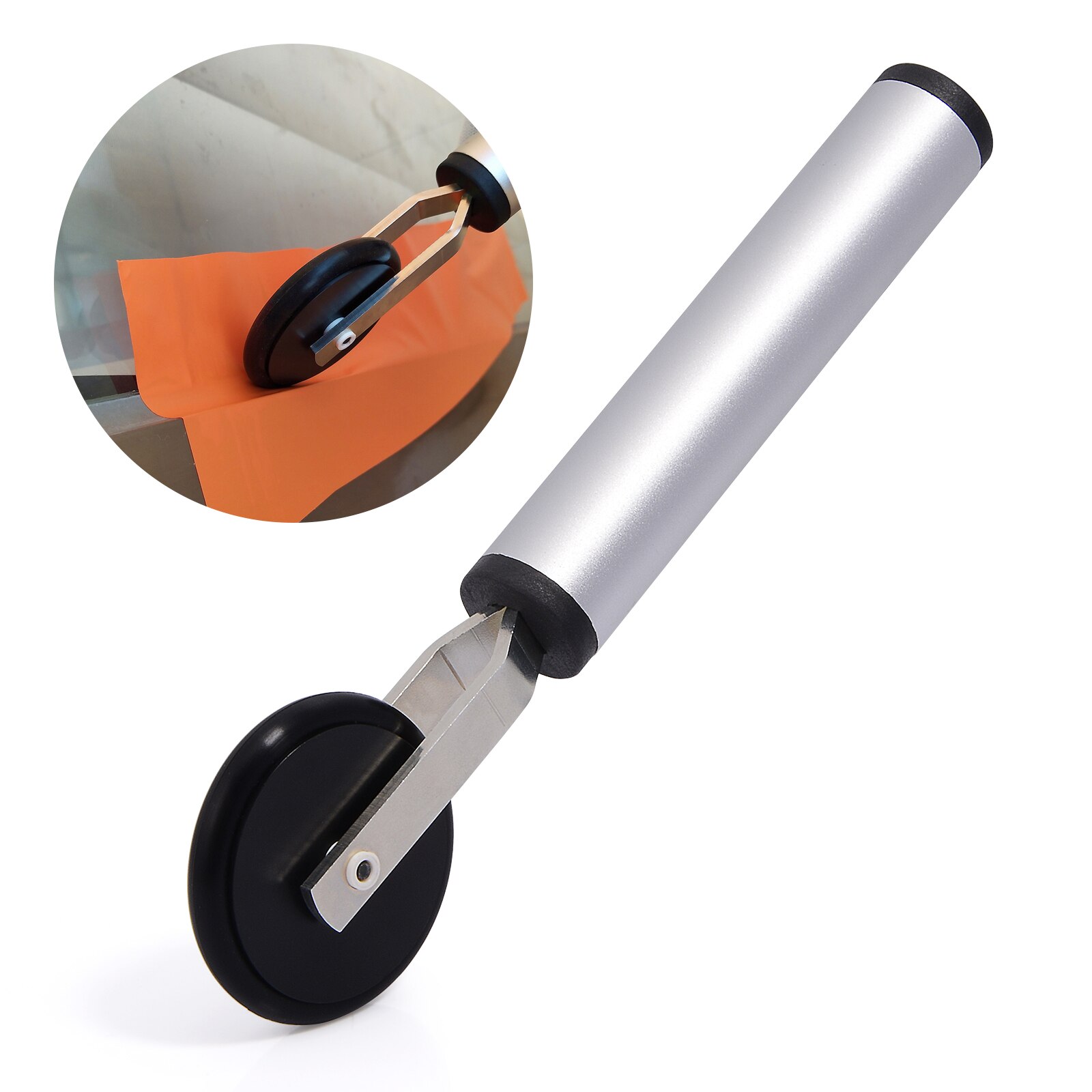 FOSHIO Wrapping Car Rubber/Sponge Roller Scraper Carbon Fiber Vinyl Install Film Squeegee Window Tinting Gap Wash Cleaning Tool: Rubber Roller