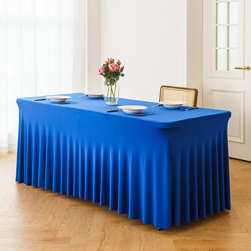 Tafelkleed Rok Rechthoek Tafels Rokken Polyester Hoes Tafelkleed voor 1,80 meter met rok Feest Bruiloften Decor: orange