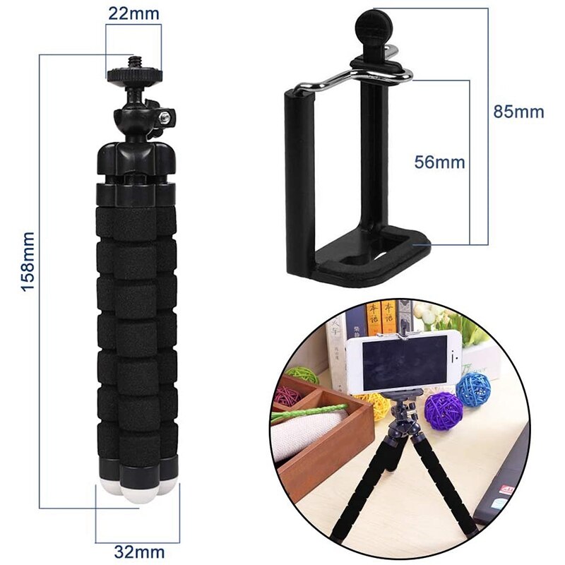 Handystativ, flexibles kamerastativ mit schnellverschluss, verstellbares reisestativ für smartphones und kameras