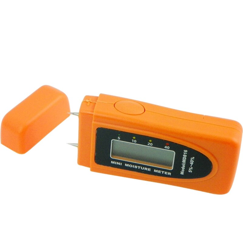 Mini 2Pins LCD Moisture Meter Miniature Intelligent Wood Moisture Timber Damp Water Content Detector Range 5%~40% Resolution1%