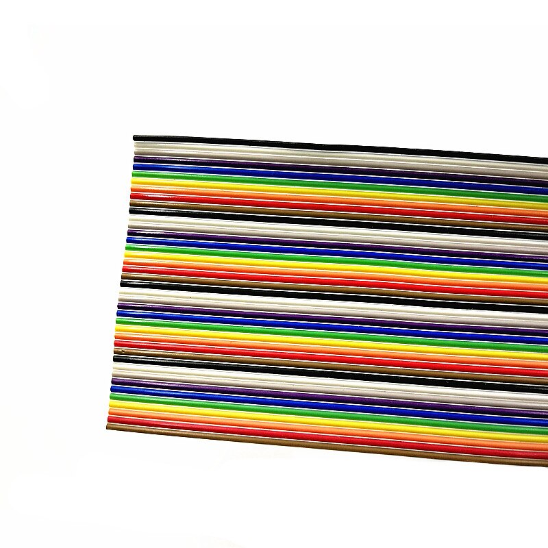 Cable plano de arcoíris, 1M, 2M, 3M, 4M, 5M, 10M, 40 Pines, Cable IDC