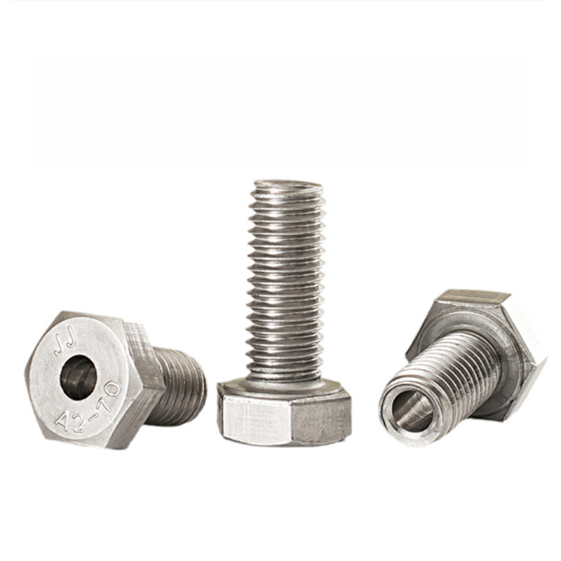 Tornillo hueco de acero inoxidable 304, perno Hexagonal externo especial, máquina de roscado, tornillo de agujero pasante