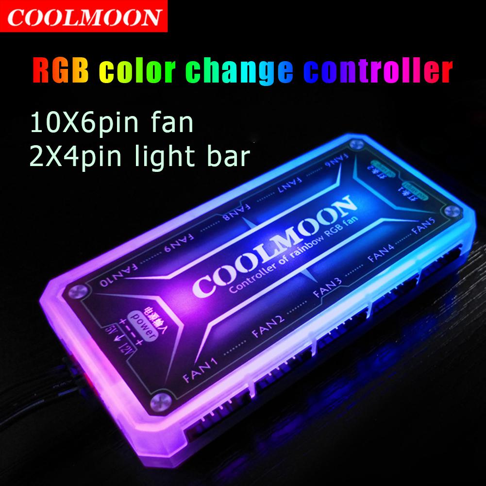 COOLMOON DC12V 5A RGB Lighting Remote Controller LED Color Intelligent Controller Desktops Computer Componentes do Domputador