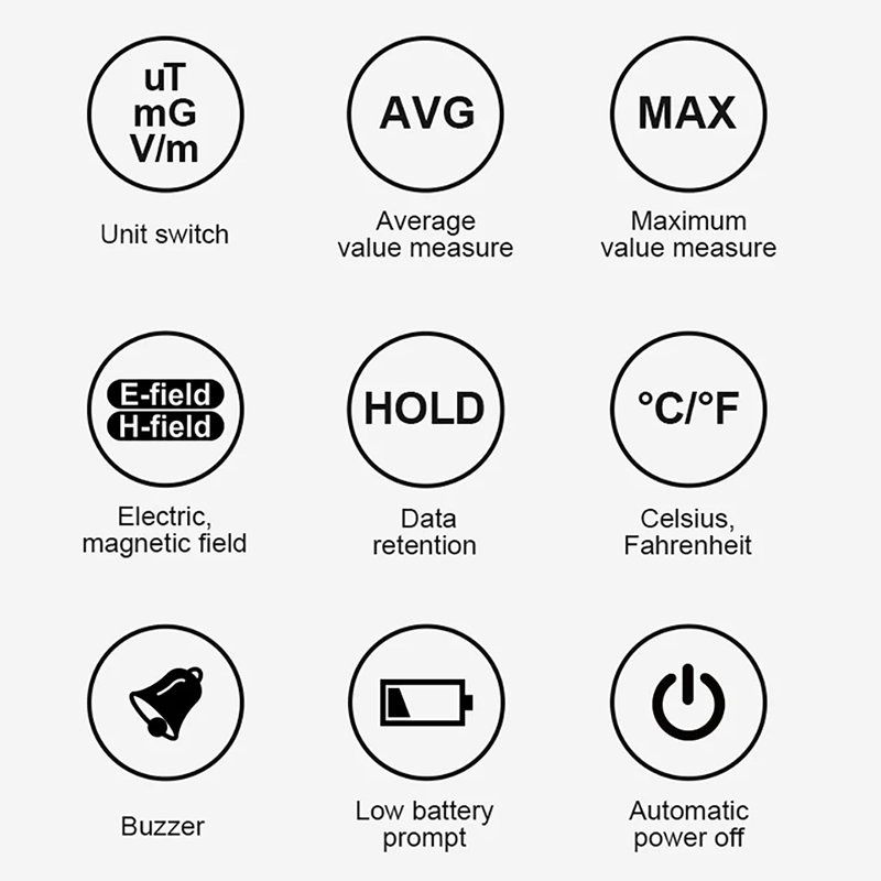 EMF01 Detektor für elektromagnetische Strahlung, hochpräzises EMF-Messgerät, Messgerät für elektromagnetische Wellenstrahlung im Haushalt