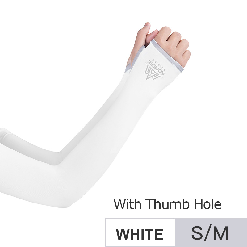 AONIJIE E4117 One Pair UV Sun Protection Cooling Arm Sleeve Cover Arm Cooler Warmer Trail Marathon Running Golf Cycling Driving: E4117 SM White