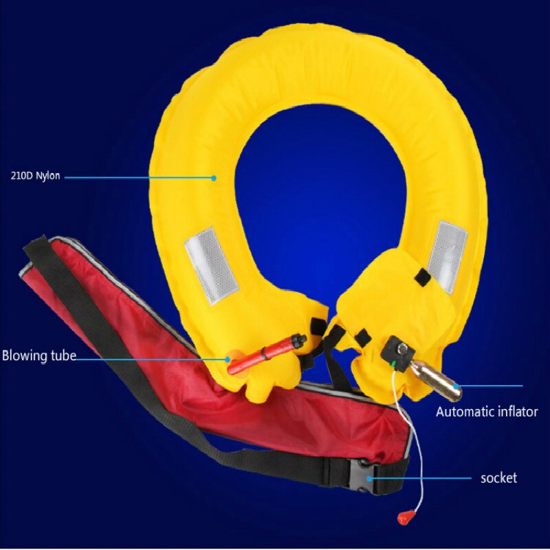 Opblaasbare Volwassen Levensreddende Riem Automatische Handmatige Draagbare Volwassen Professionele Levensreddende Ring Drifting Zwemmen Apparatuur