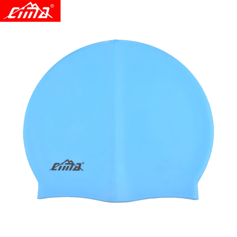 Adult Silicone Swimming Cap Men Women Rubber Waterproof petal Swim Pool Caps Diving Hat protect Teens: Sky Blue