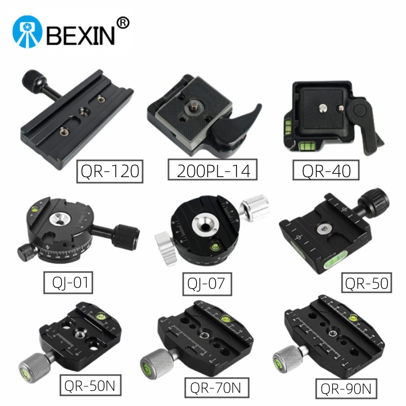 BEXIN-abrazadera para cámara serie, Base adaptadora de montaje con cabezal de bola para trípode, abrazadera de placa de Clip de liberación rápida para cabezal de bola de cámara Arca Swiss Dslr