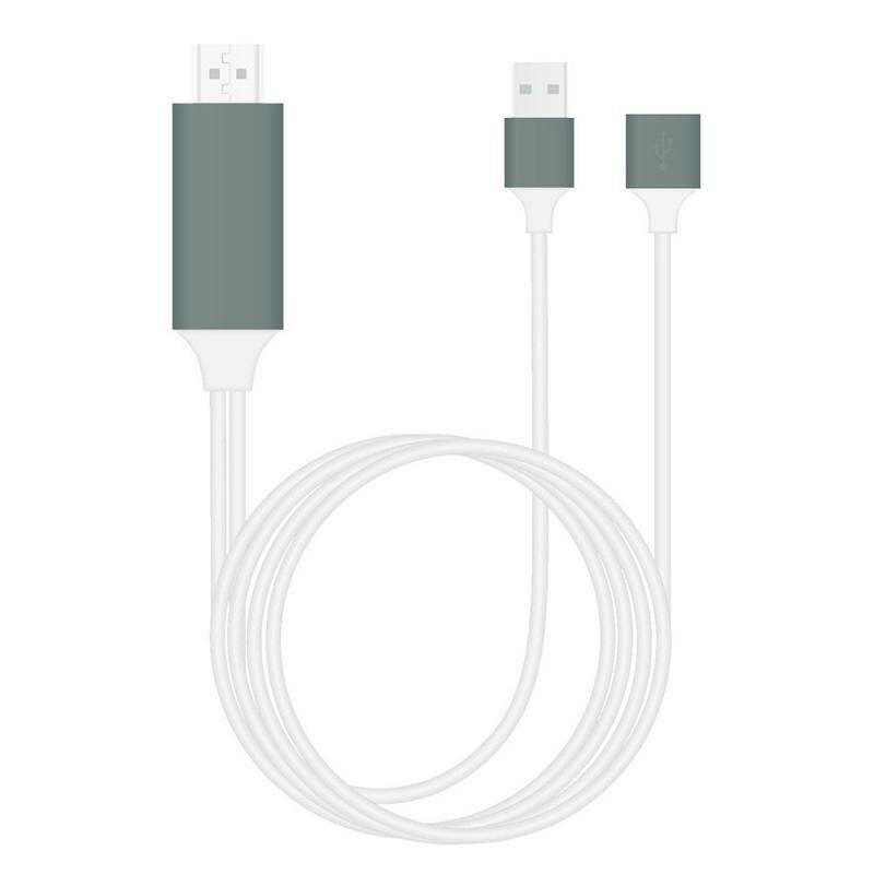 HDMI Mirroring Cable Micro USB To HDMI TV Cable Adapter Mirror HD 1080P OTG MHL Charger Cable For Samsung Galaxy Tablet Android: White