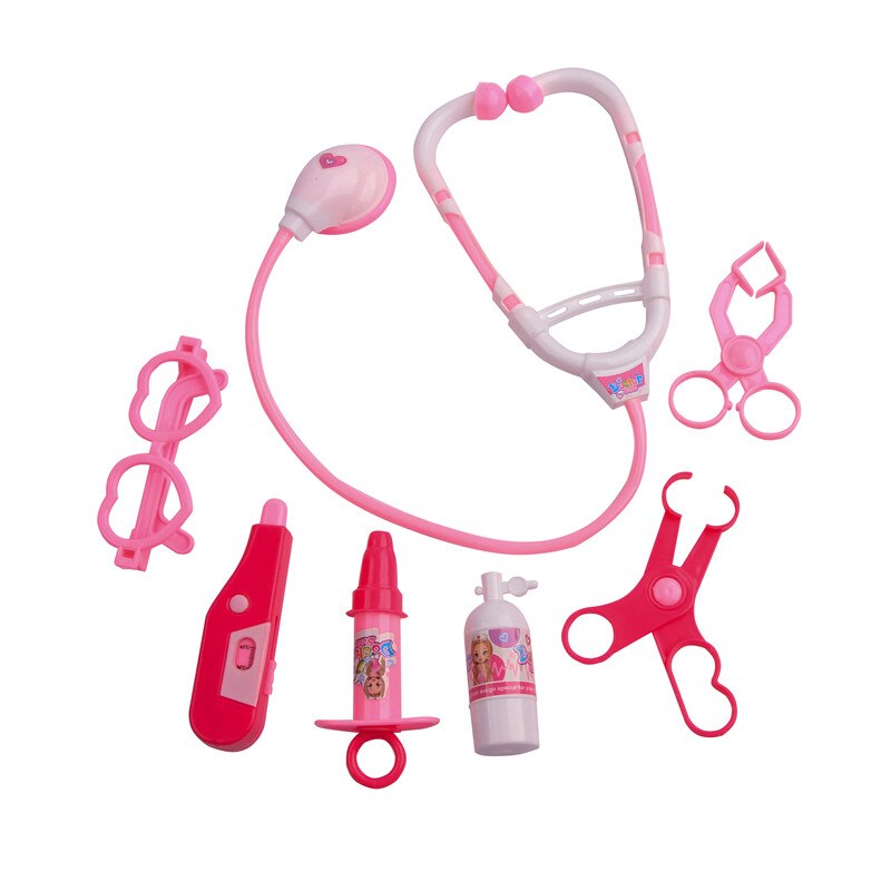 Kit låtsas leka doktorleksaker för barn rollspel klassiska leksaker simulering sjukhus låtsas leka doktor lekset leksaker för barn: Rosa