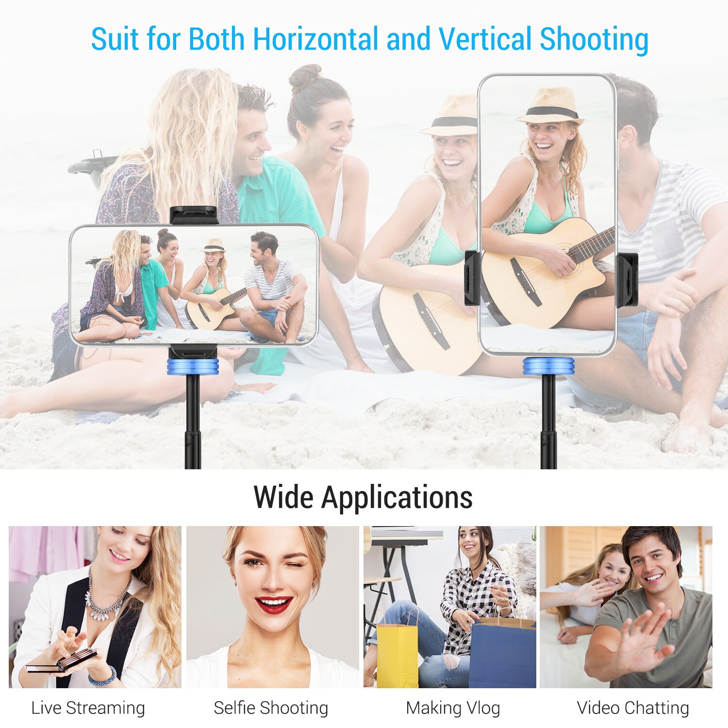 Extendable Phone Holder Mini Tripod Desktop Cellphone Bracket Clamp with Cold Shoe Foldable Smartphone Tripod for Smartphones