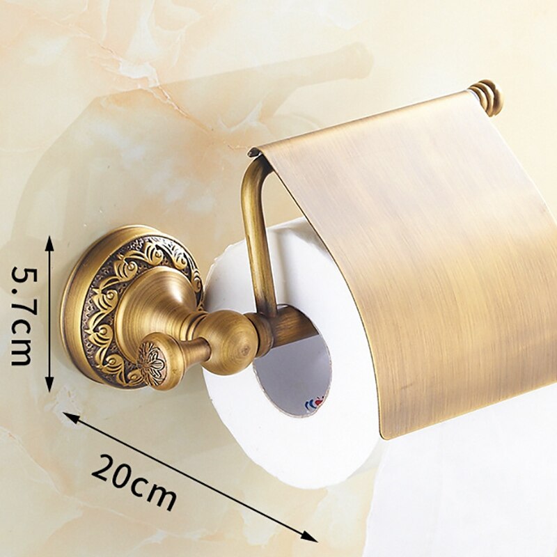 Bathroom Toilet Roller Paper Holder Lavatory Accessories Wall Maounted, Antique Brass Finished