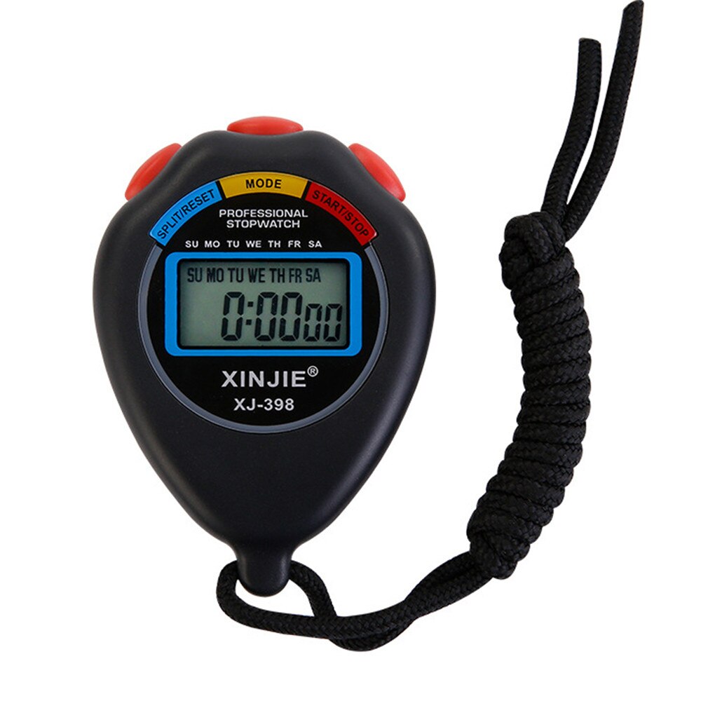 Multi-Function Waterproof Classic Digital Handheld LCD Chronograph Sports Stopwatch Timer Stop Watch With String