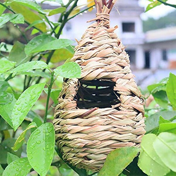 Paquet de 2 hutte pour oiseaux en herbe, maison pour oiseaux, nid d&#39;oiseau suspendu, en Fiber tissée à la main, maison pour oiseaux, refuge pour oiseaux de Preda