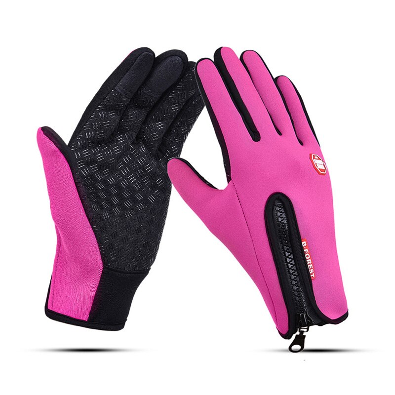 Warm Winter Full Finger Fishing Gloves Waterproof Breathable Leather Pesca Fitness Carp Fishing Gloves Fishing Enquirement: Pink / M